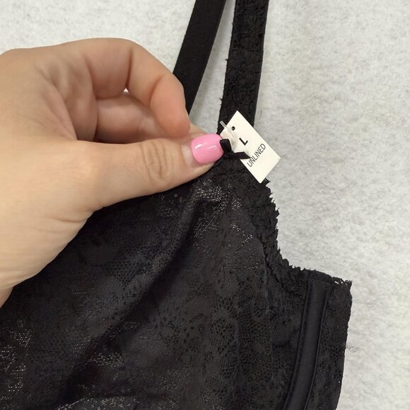 PINK Victoria's Secret Bra Womens Large Unlined Lace Underwire Lingerie NWT - Picture 2 of 12